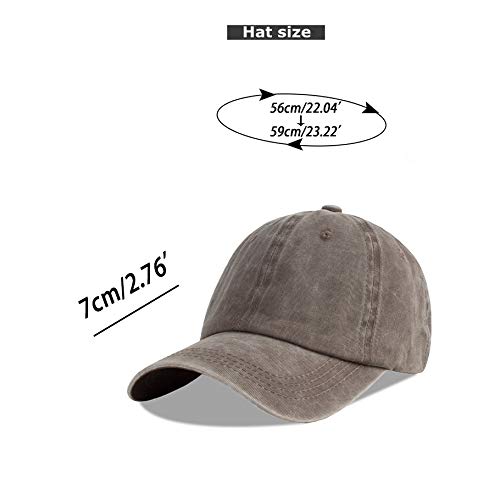 LANGZHEN Unisex Baseball Cap 100% Cotton Fits Men Women Washed Denim Adjustable Dad Hat