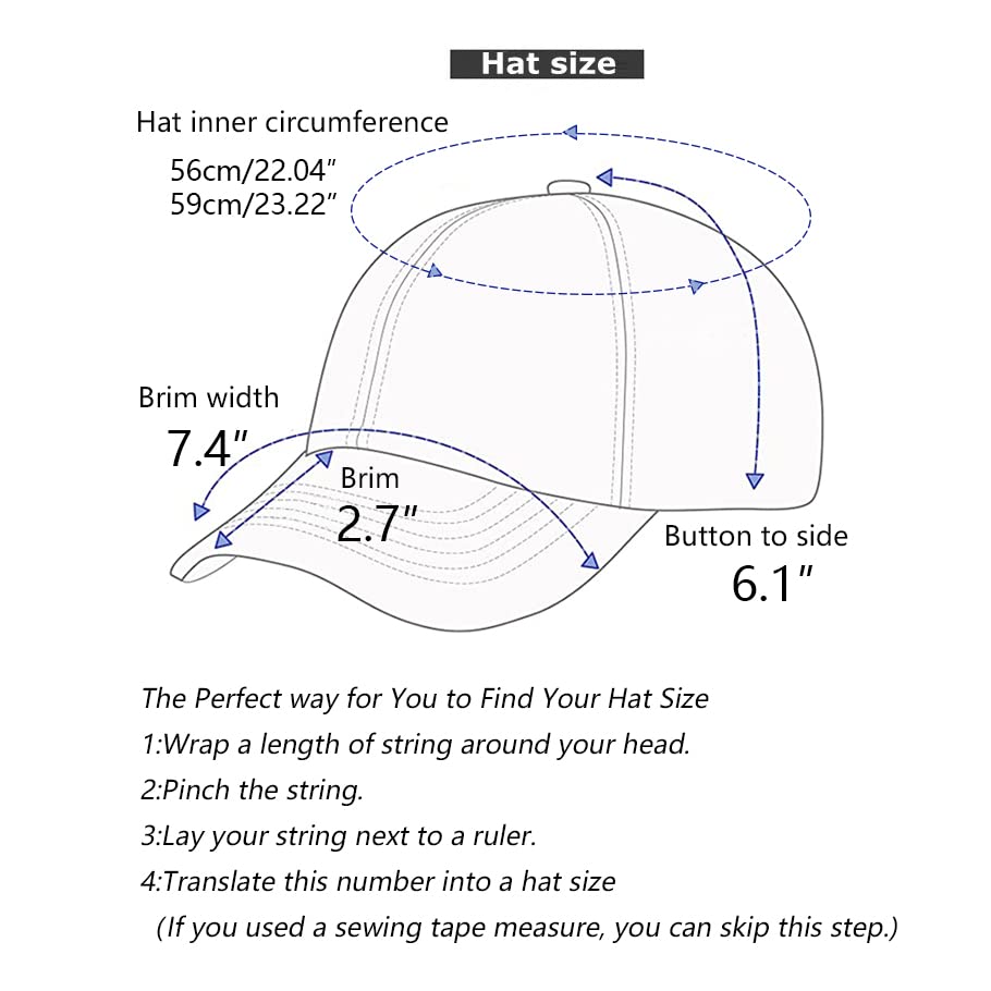 LANGZHEN Unisex Baseball Cap 100% Cotton Fits Men Women Washed Denim Adjustable Dad Hat