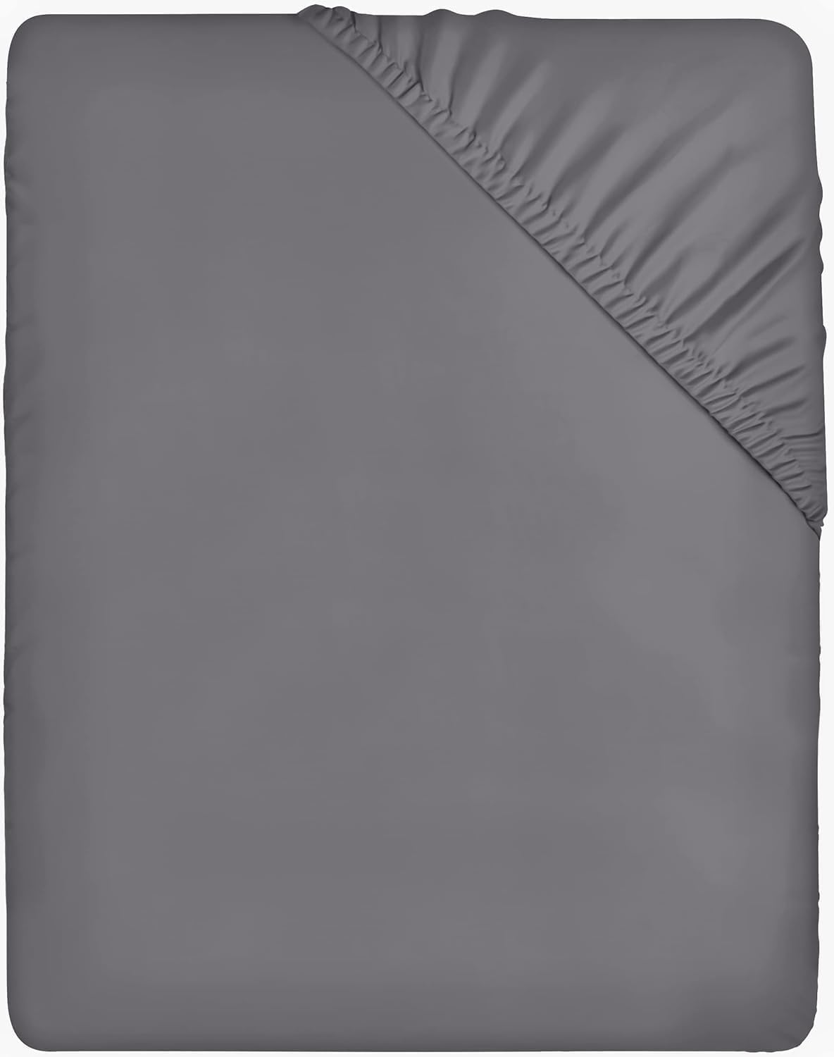 Fitted Sheet Double Grey Soft Brushed Microfibre Fabric