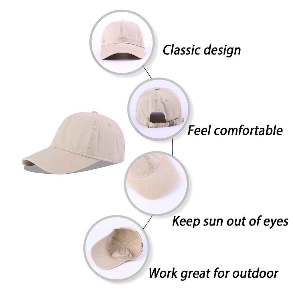 LANGZHEN Unisex Baseball Cap 100% Cotton Fits Men Women Washed Denim Adjustable Dad Hat