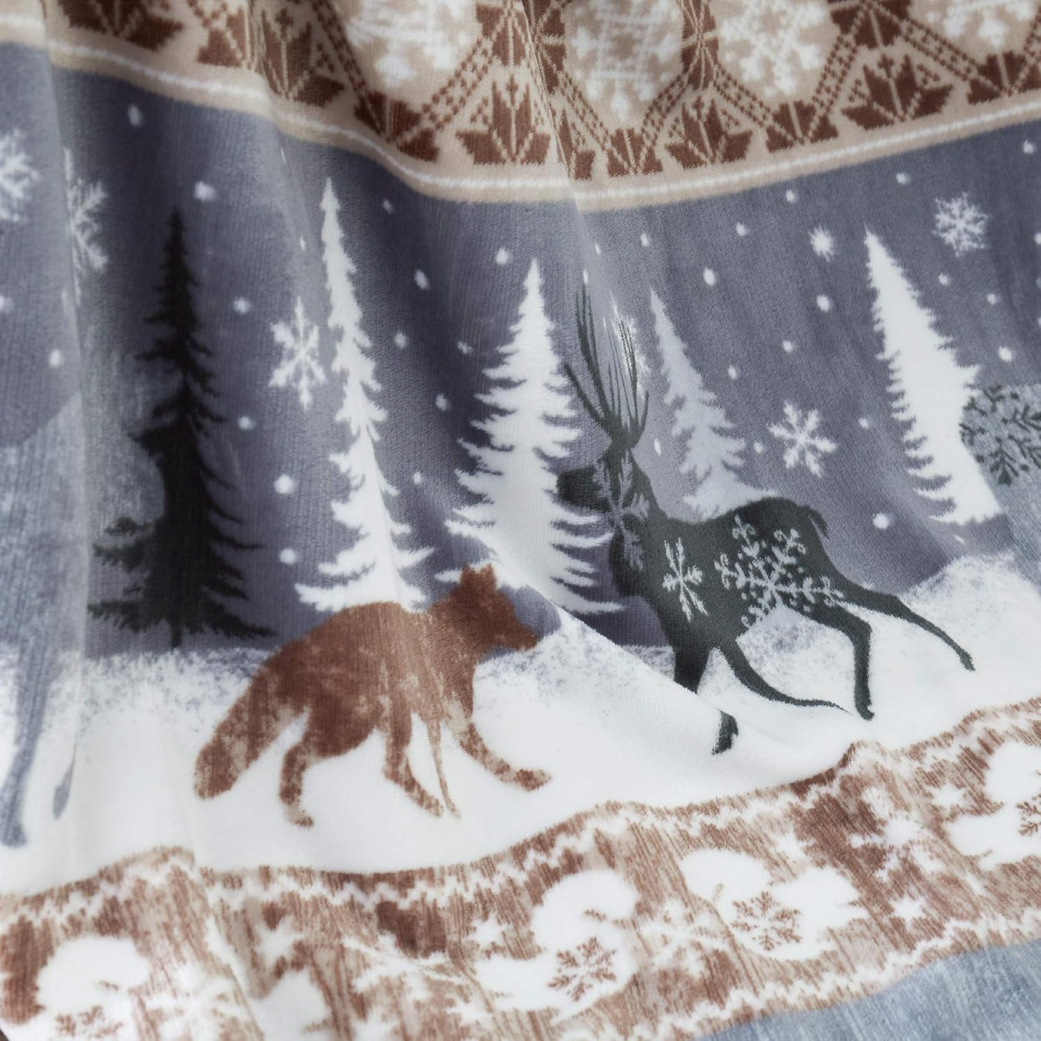 Taupe Large Faux Fur Sherpa Fleece Throw Blanket