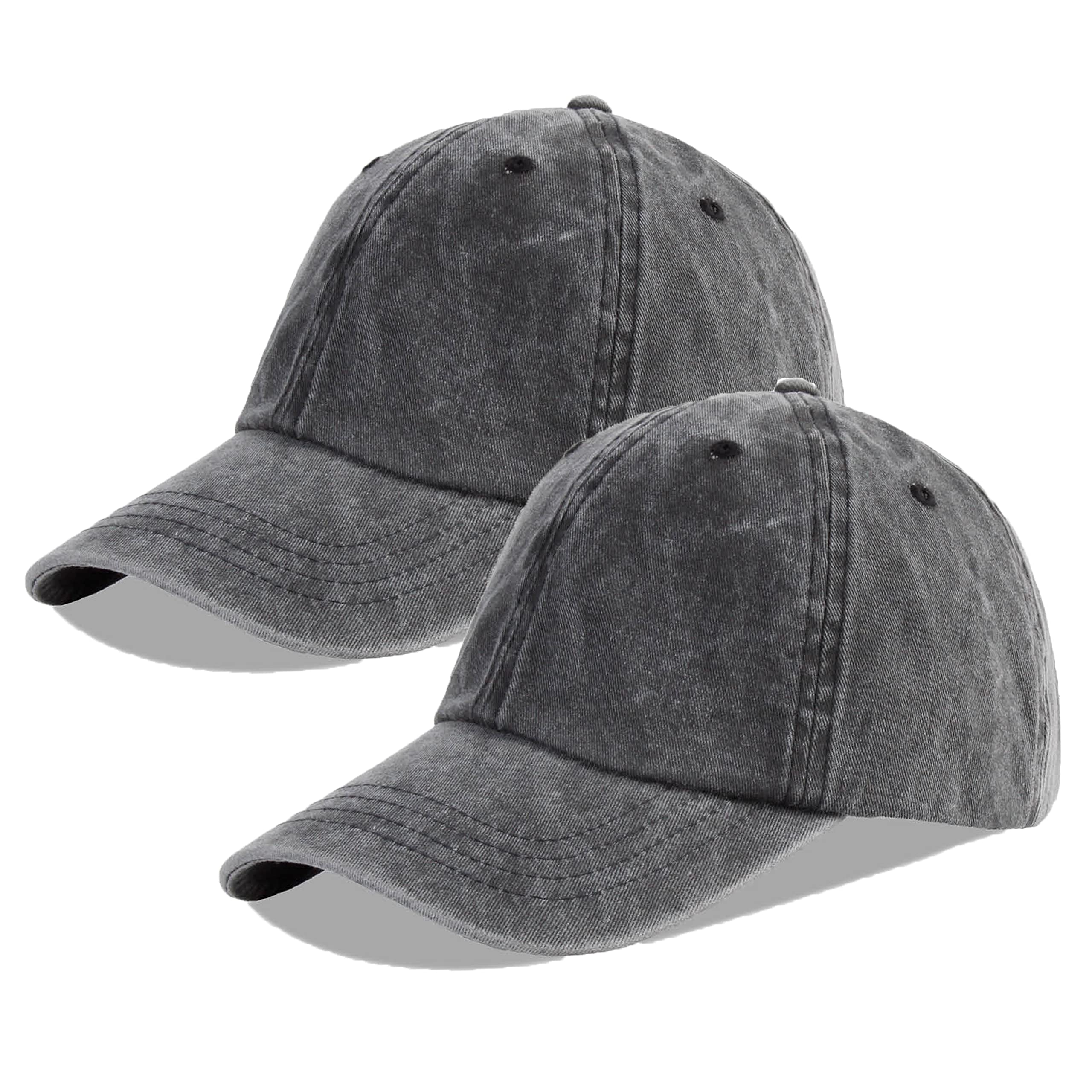 LANGZHEN Unisex Baseball Cap 100% Cotton Fits Men Women Washed Denim Adjustable Dad Hat