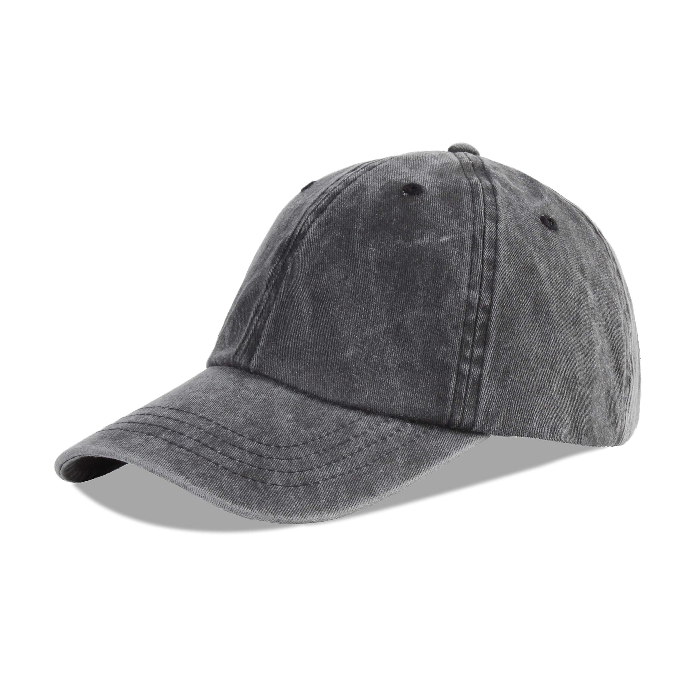 LANGZHEN Unisex Baseball Cap 100% Cotton Fits Men Women Washed Denim Adjustable Dad Hat