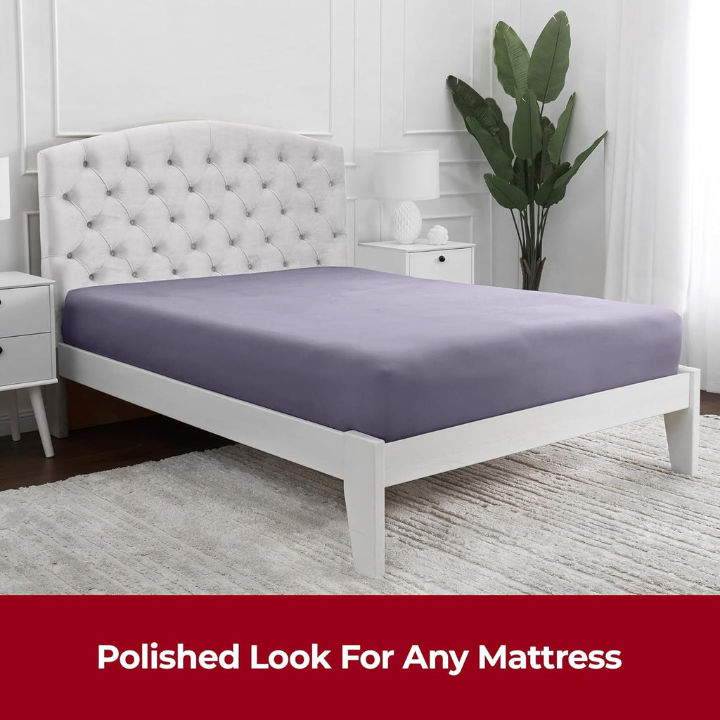 Double Fitted Sheet Brushed Microfiber 135x190 cm Lavender